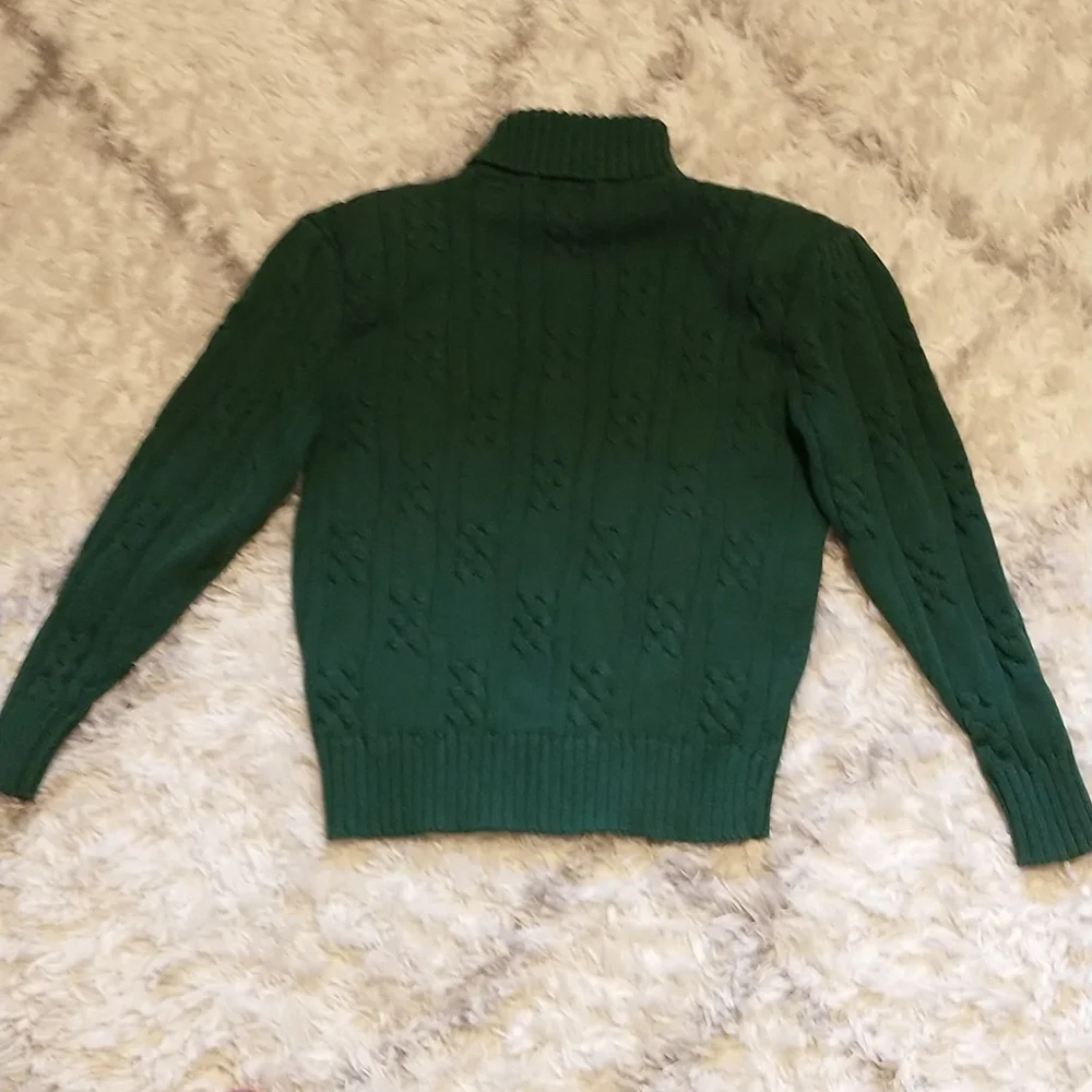 Lodge Classics woman's size M long sleeve turtleneck cotton vtg knitted sweater - Picture 8 of 10